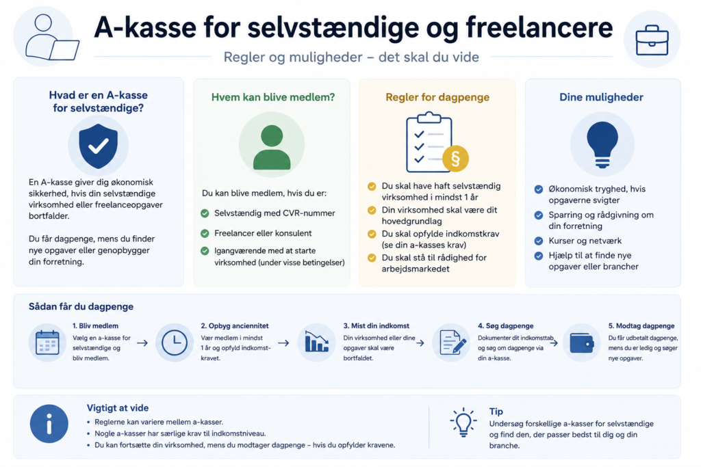 A-kasse selvstændig og freelancere – regler og muligheder
